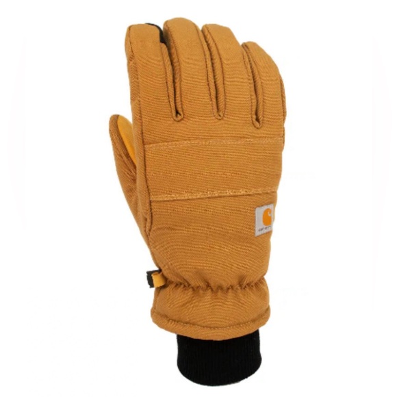 NWT Carhartt Men’s Insulated Duck / Synthetic Leather Knit Cuff Gloves - Picture 2 of 3